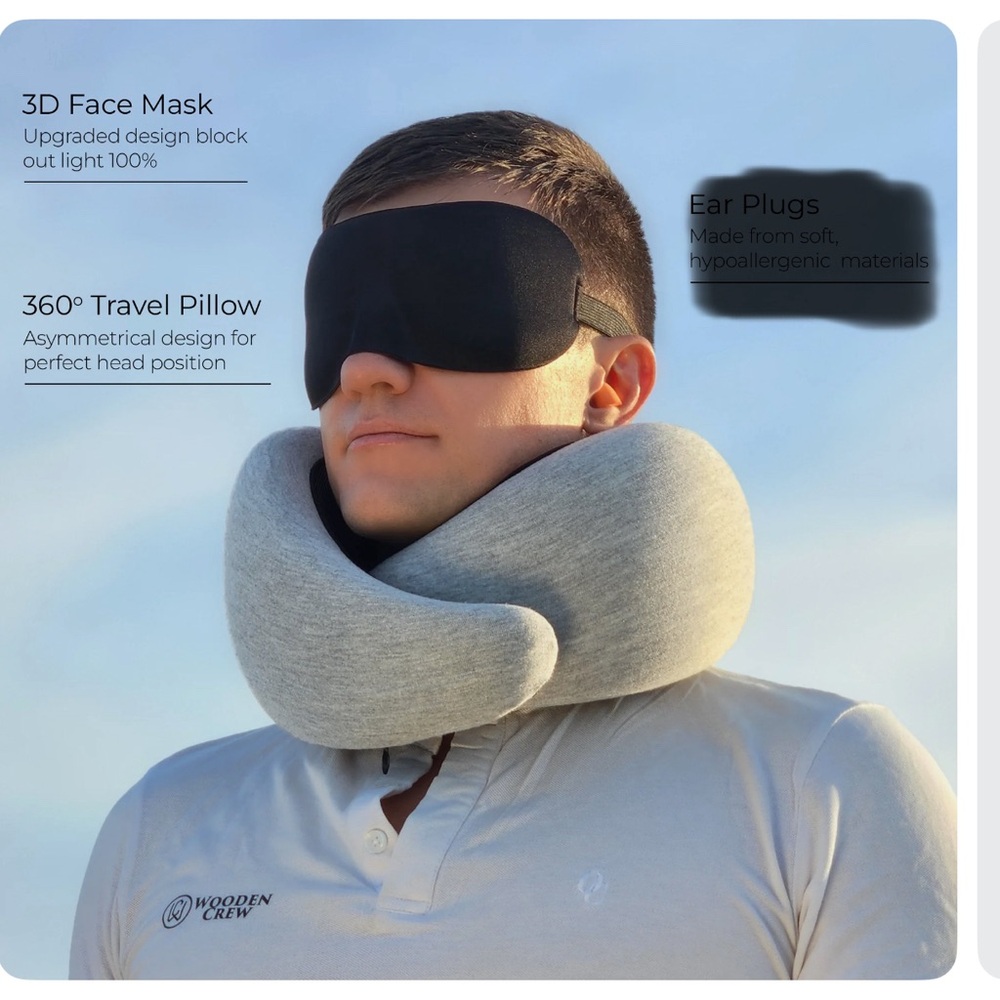 Travel Neck Pillow and Eye Mask